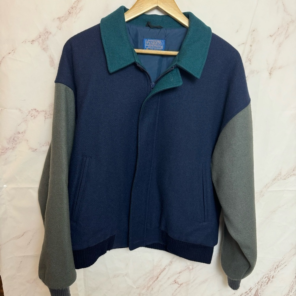 Vintage Pendleton Colorblock Wool Thinsulate Bomber Jacket